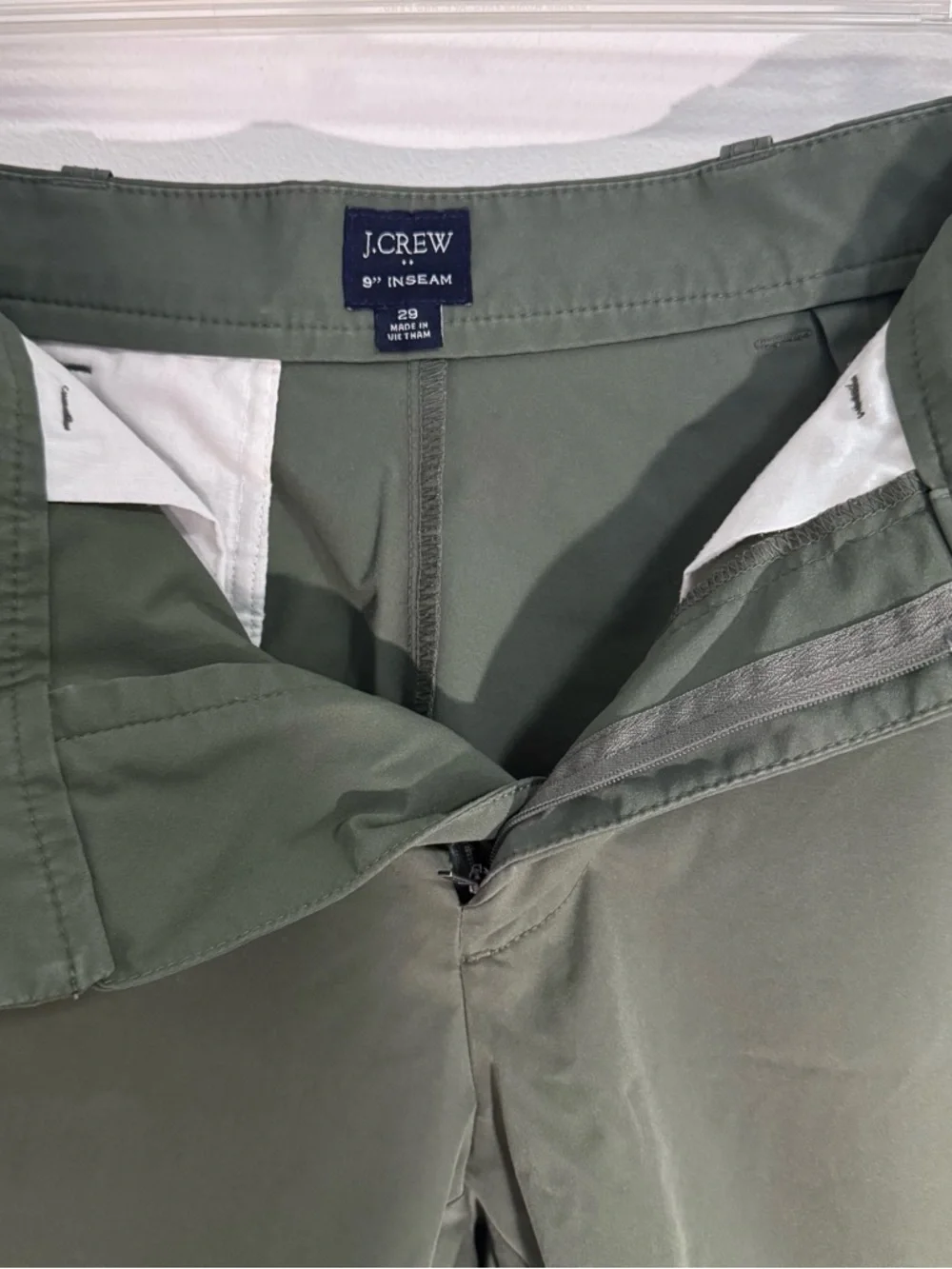 J. Crew Men's Flat-Front Shorts in Dark Olive